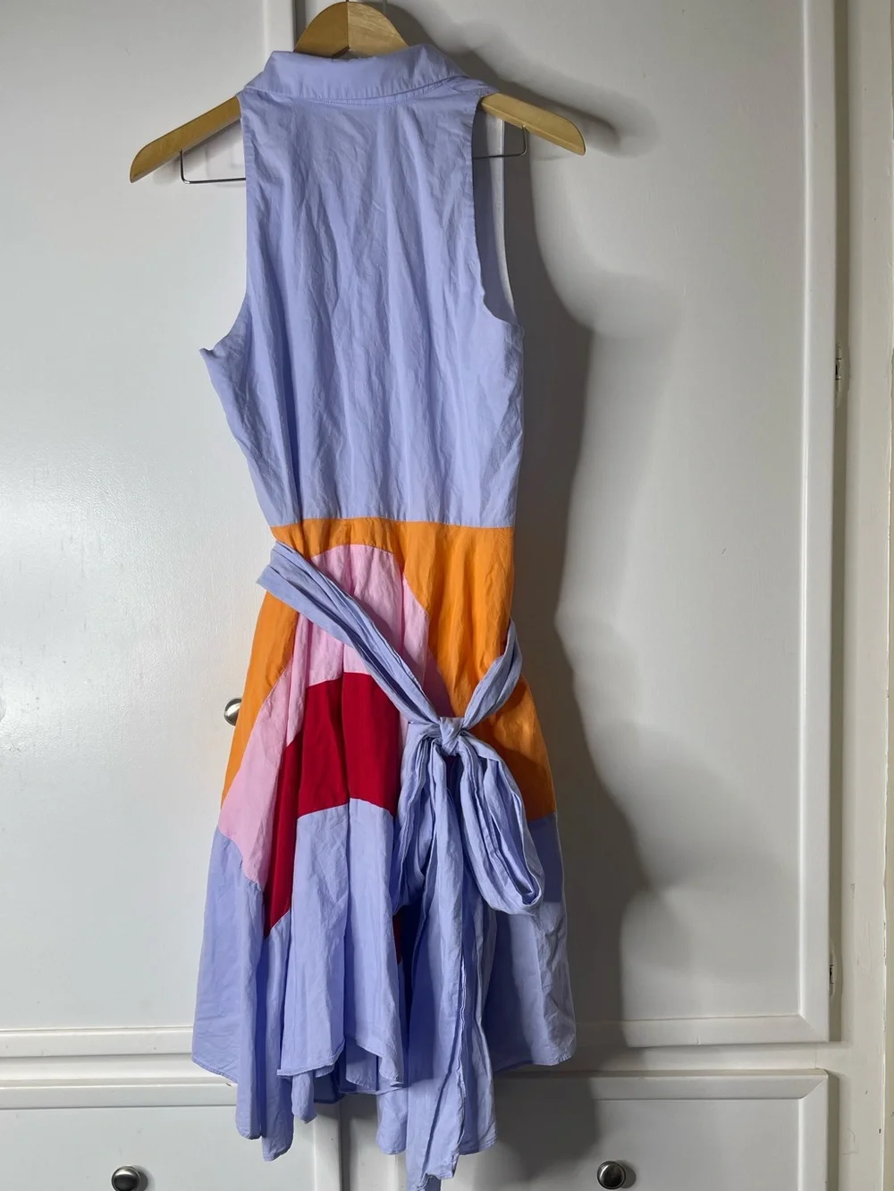 INA Colorblock Asymmetric Sleeveless Midi Shirtdress Small - Picture 7 of 9
